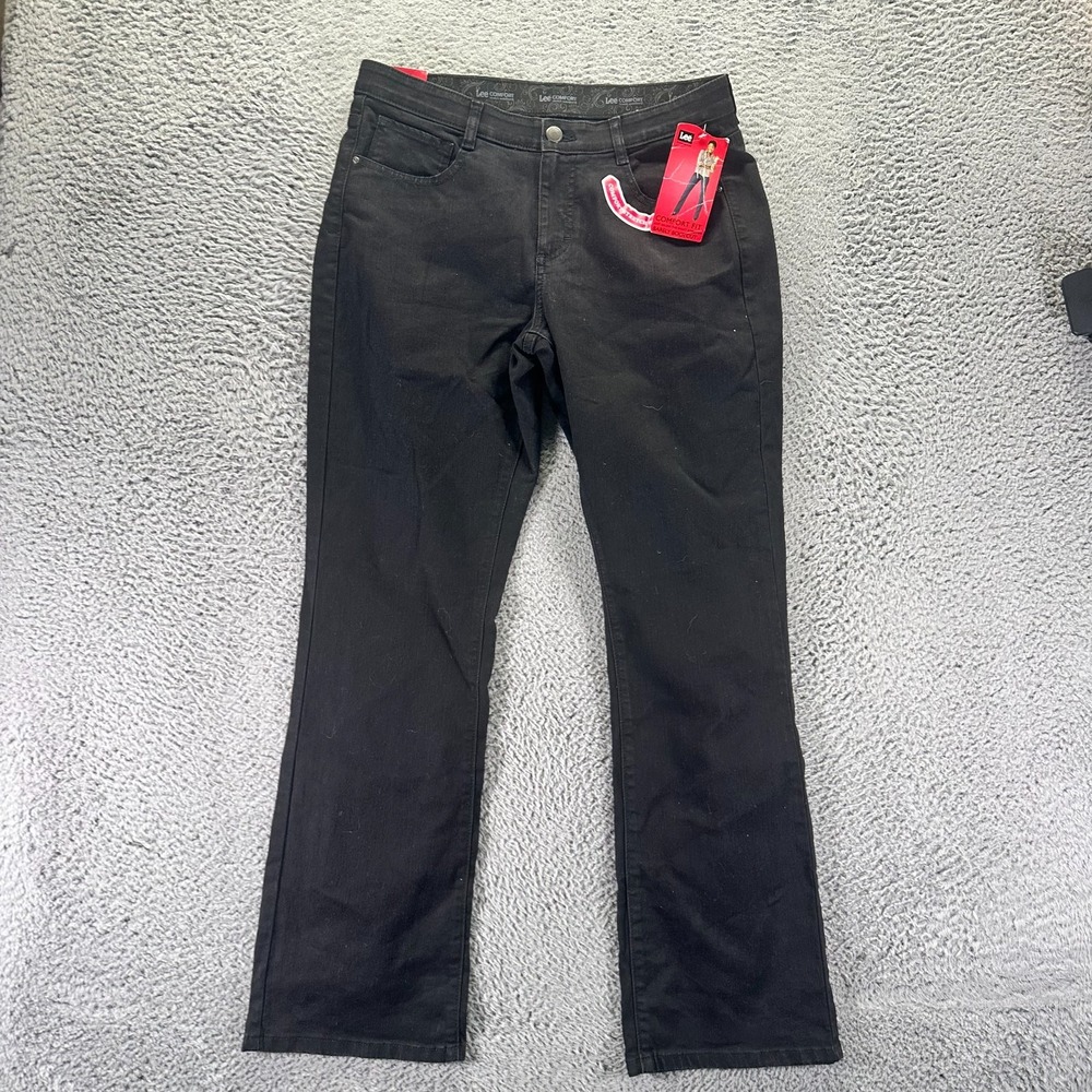 Lee Jeans Womens 12 Black Cotton Denim Bootcut Leg Travel Streetwear Stretch